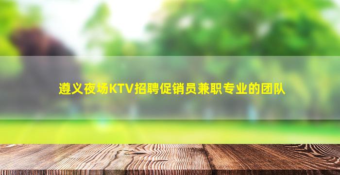 遵义夜场KTV招聘促销员兼职专业的团队